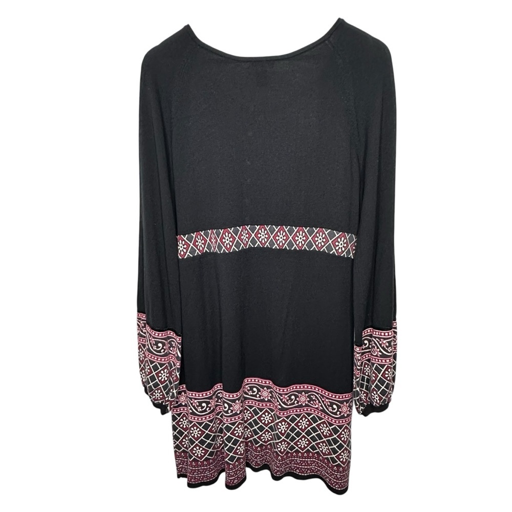 Lucky Brand Black White and Red Print Sweater Dress Size XL - Picture 2 of 8